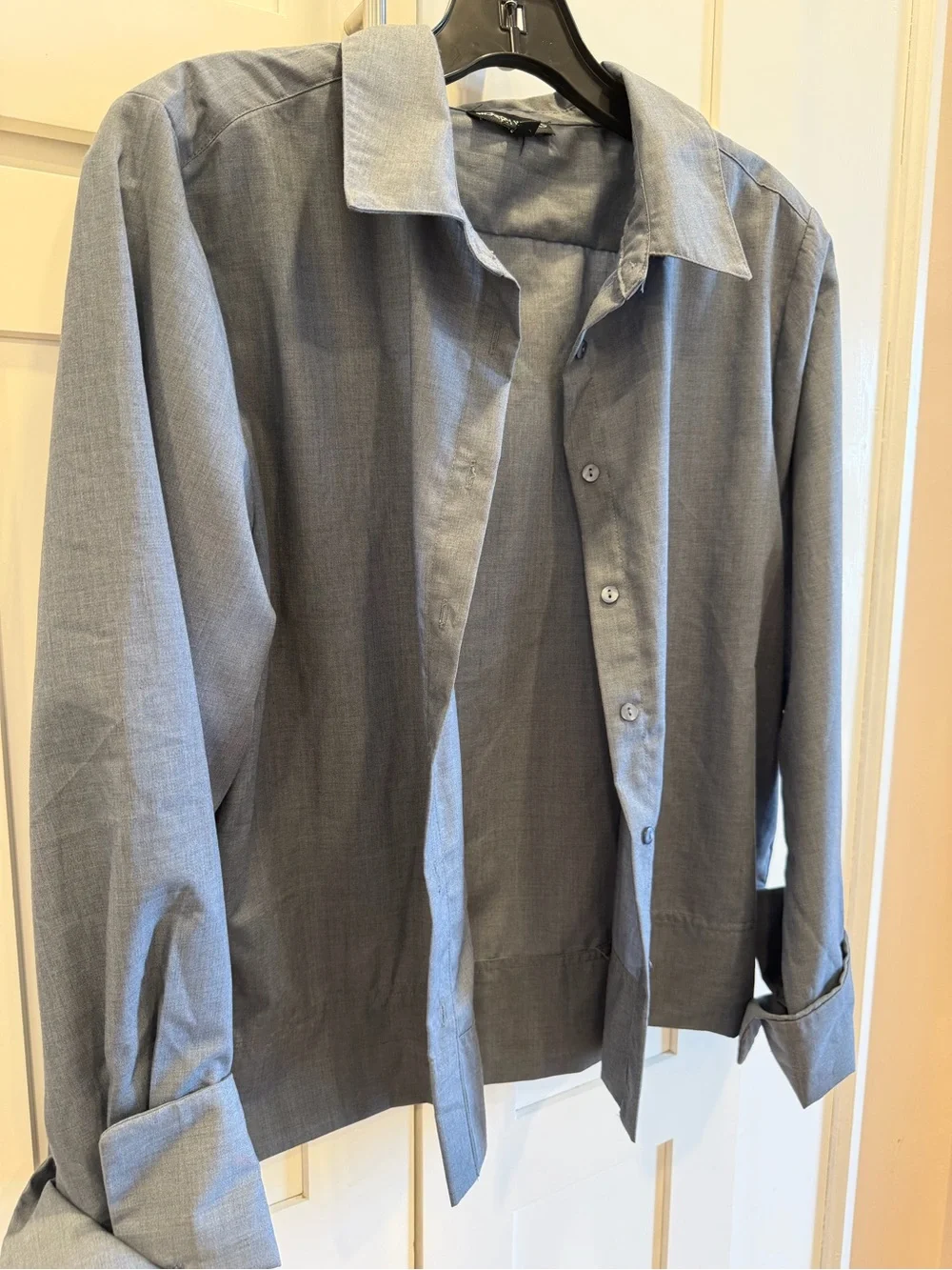 Modern Works Lightweight Button-Up Shirt in Heather Blue/Gray